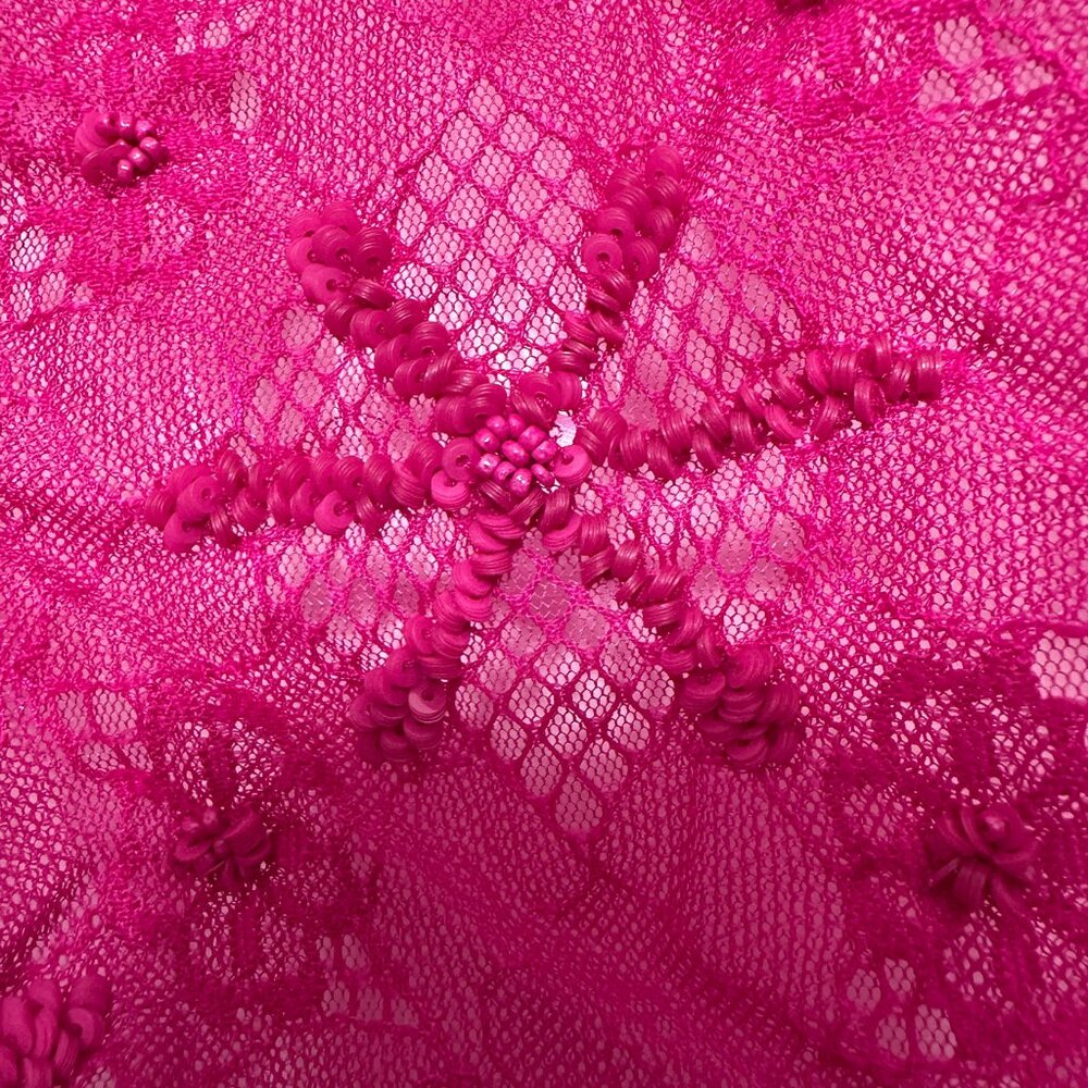 Anthropologie Sequin Lace Backless PInk Crop Top Size: XS - Picture 8 of 10